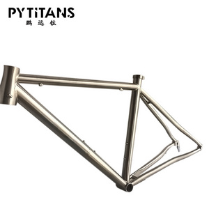 PYTITANS 700c titanium bike frame disc road for internal cable routing