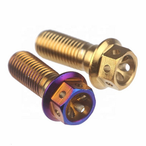 Motorcycle Titanium Bolts Torx Flanged Race Spec Head Screws with Holes Titanium Plated Screws Bolt