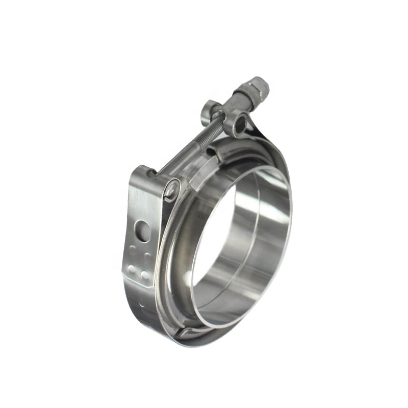 Stainless Steel V Band Exhaust Hose Pipe Clamp With Flange Kit