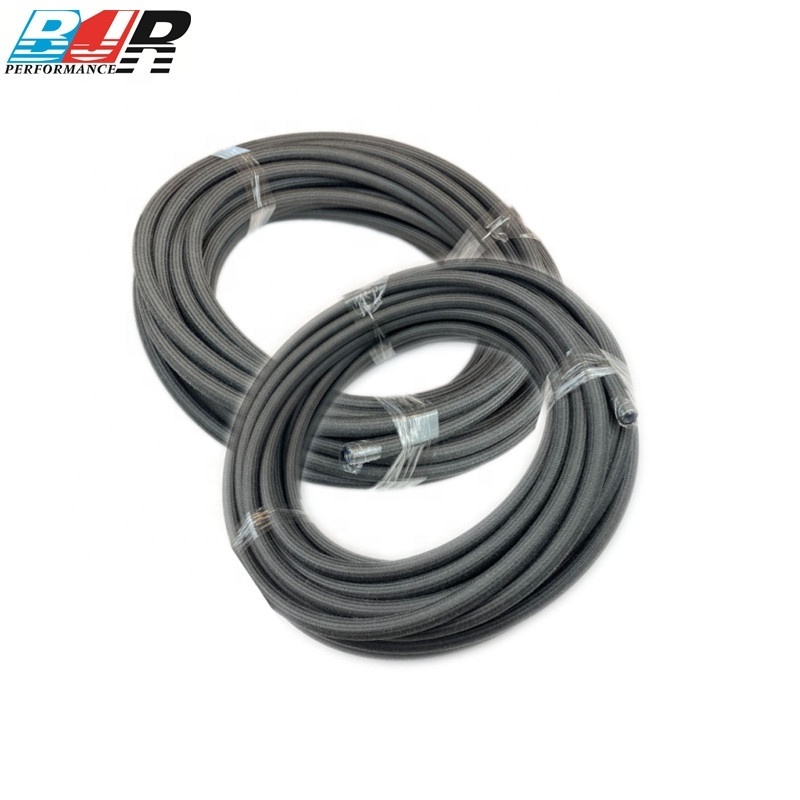 BJR Performance AN6 AN8 AN10 Reinforced Hose Black Lightweight Racing PTFE Hose