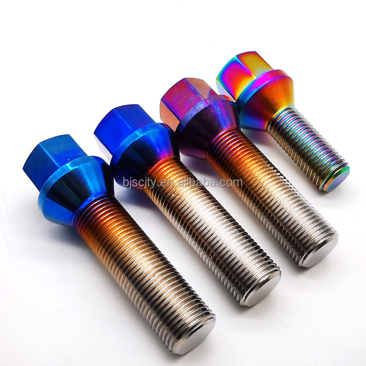 Gr5 m12 m14 titanium wheel bolt for auto