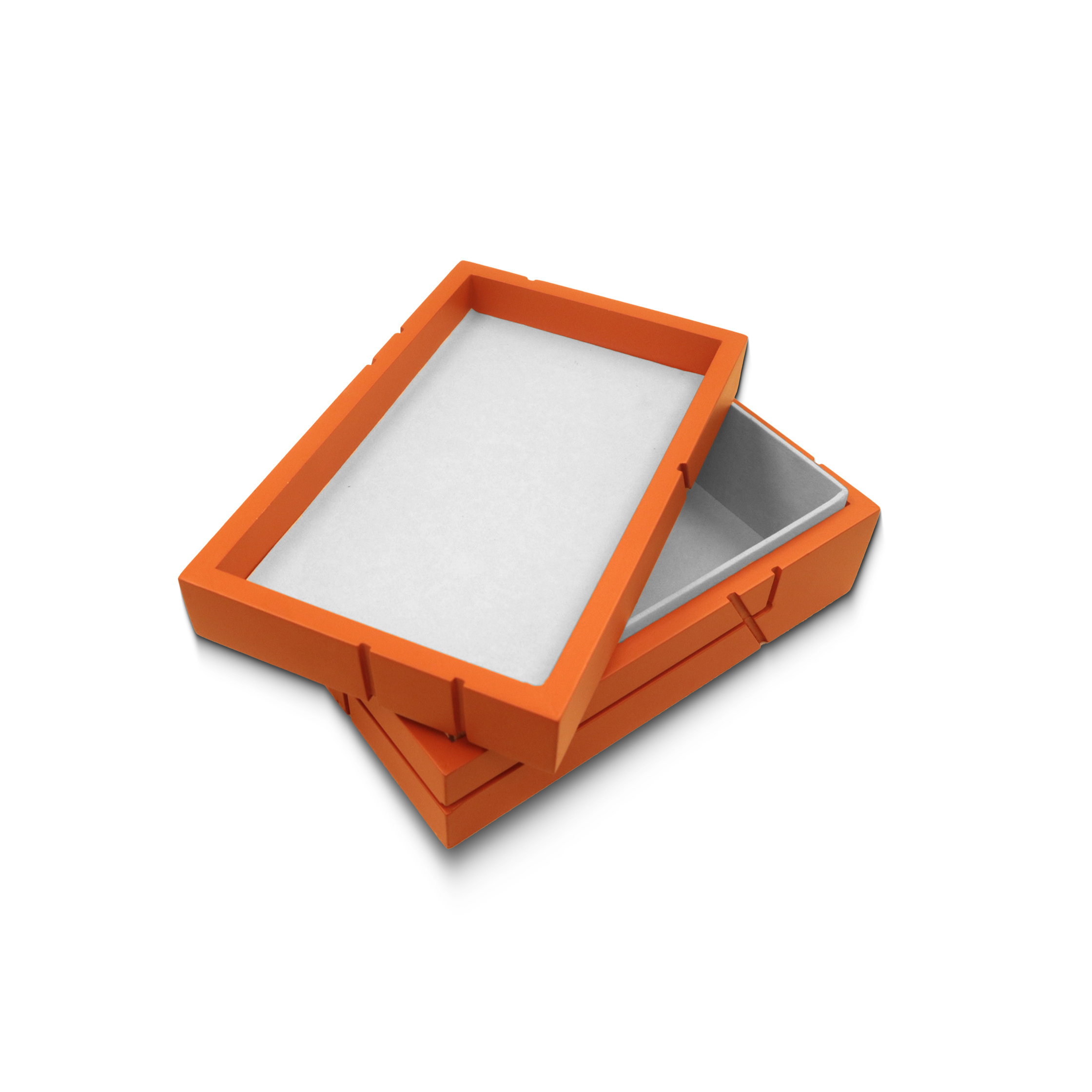 Top sale high-end modern wood paint orange square jewelry storage box for women