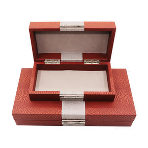 Personalised custom color match quadrate leather Large capacity jewelry storage box for girl