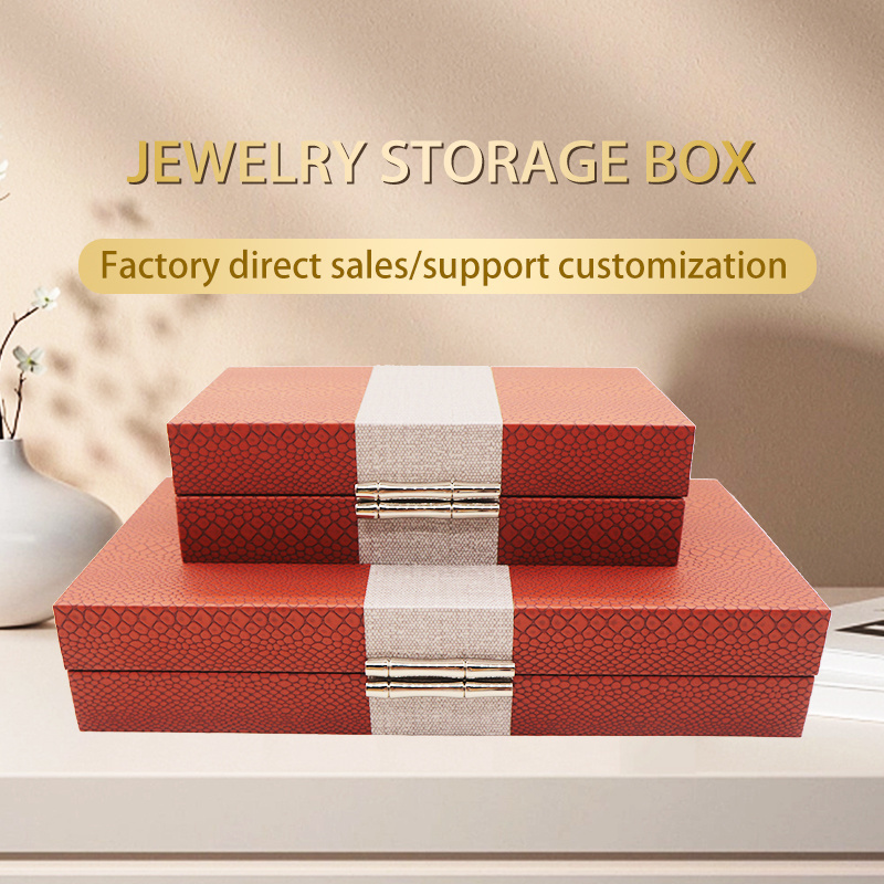 Personalised custom color match quadrate leather Large capacity jewelry storage box for girl