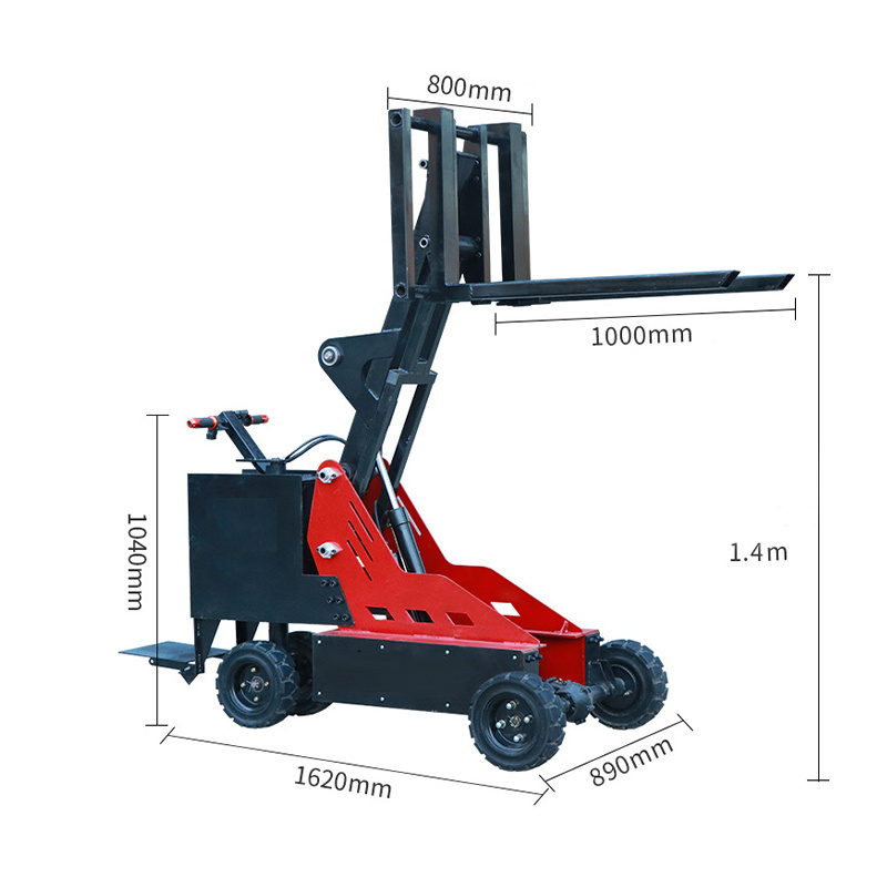 Small Mini Electric Forklift 1.4M High Lift Four Fulcrum Balance Hydraulic Electric Forklift For Sale