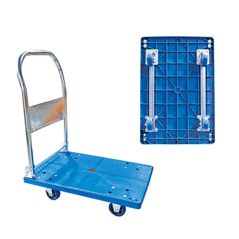 Wheel Barrow 60*90 Loading 300 Kg Plastic Platform Tool Trolley Folding Cart For Sale