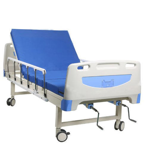 Factory price function adjustable medical manual  2 cranks manual care bed