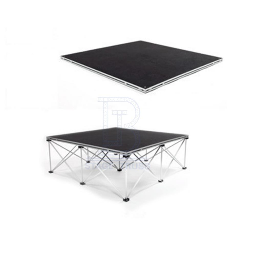 Easy outdoor stage canopy slanted black square podium music equipment spider stage