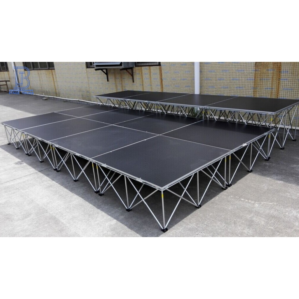 Easy outdoor stage canopy slanted black square podium music equipment spider stage