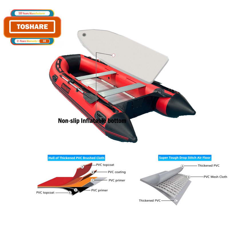 Toshare New Style PVC Inflatable Sport Speed Fishing Boat Stylish Rowing Boat custom fishing inflatable boat for Active Sports