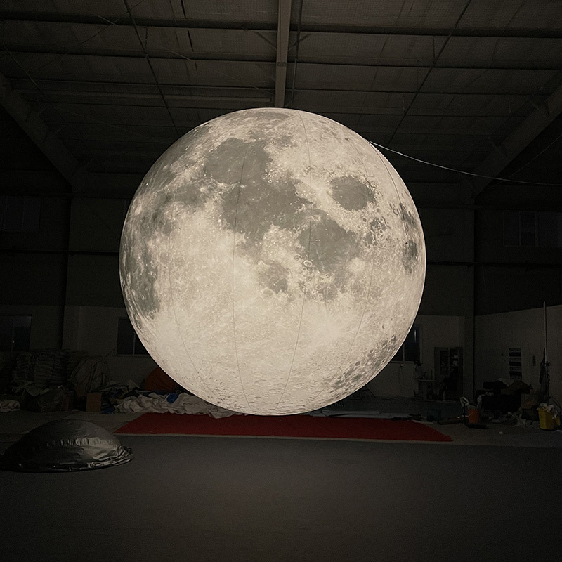 2 m Giant LED Lighting Moon Balloon Inflatable Globe Planet Solar System Balloon for Decorations