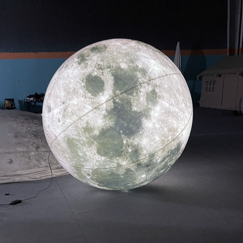 2 m Giant LED Lighting Moon Balloon Inflatable Globe Planet Solar System Balloon for Decorations