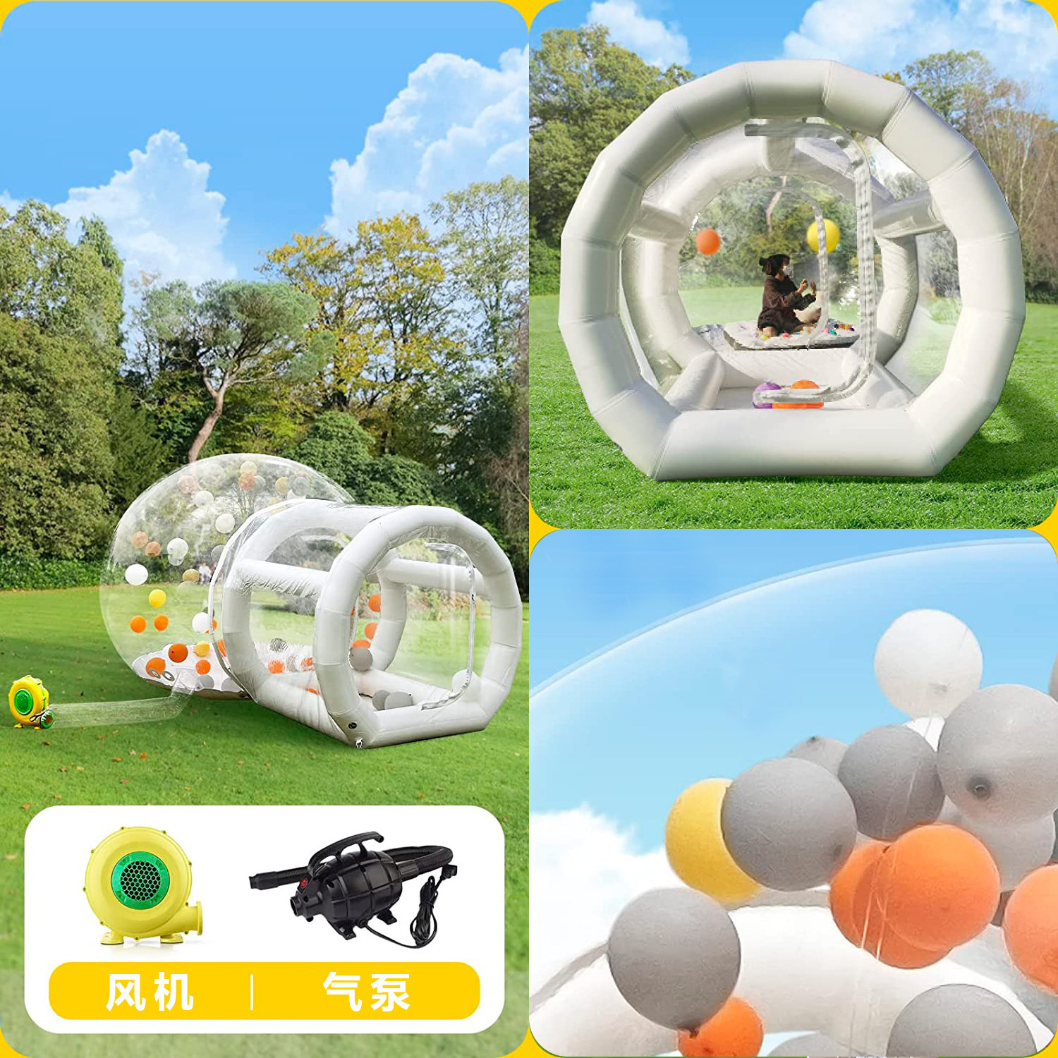 Dome Bubble Tent Transparent Inflatable Bubble Balloons House Kids Party Balloons Fun House Giant Clear Inflatable Crystal Igloo