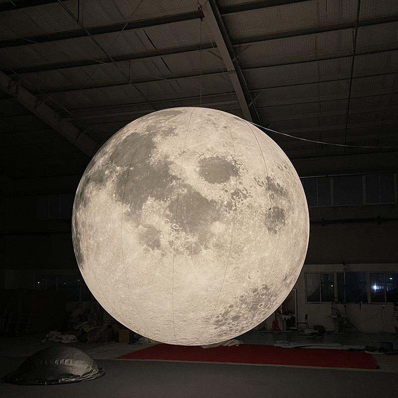 2 m Giant LED Lighting Moon Balloon Inflatable Globe Planet Solar System Balloon for Decorations