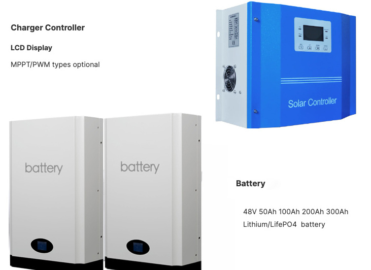 Complete 5KW hybrid solar power system 5kva 8kw 10kw house solar energy storage system