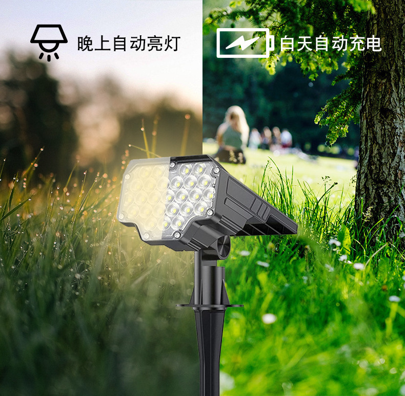 Solar Spot Lights Outdoor Waterproof, 3 Lighting Modes Solar Landscape Lights for Outside LED Garden 75 ABS IP65 270 -15 - 60