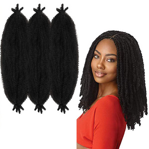 Afro Kinky Twist Pre-fluffed Crochet Braids Hair Spring Afro Twist Synthetic Crochet Braiding Hair Afro Spring Twist