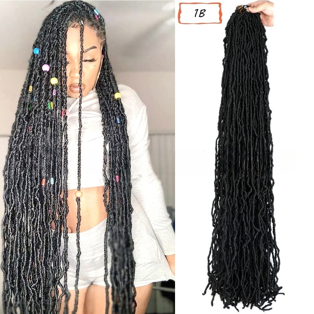 Wholesale 36 Inch Long Goddess Faux Locs Crochet Braid Synthetic Pre-Loope New Soft Locs Crochet Hair for Black Women Soft locs