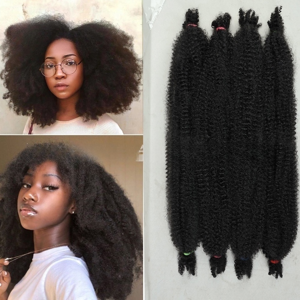 Afro Kinky Twist Pre-fluffed Crochet Braids Hair Spring Afro Twist Synthetic Crochet Braiding Hair Afro Spring Twist