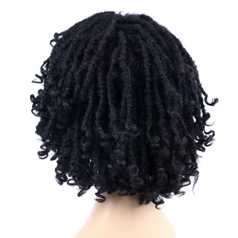 New Arrival 8 inch Dreadlocks Wig Black African Short Synthetic Crochet Braid Hair Wig