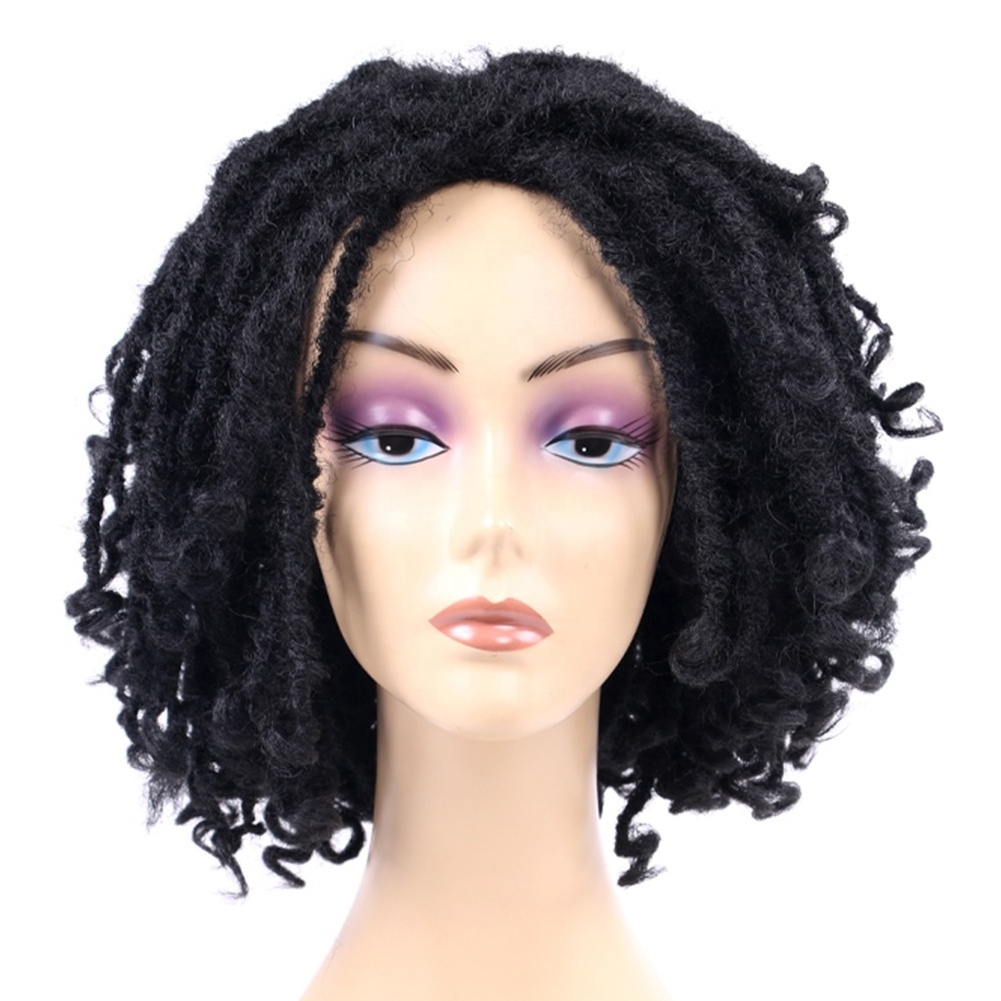 New Arrival 8 inch Dreadlocks Wig Black African Short Synthetic Crochet Braid Hair Wig