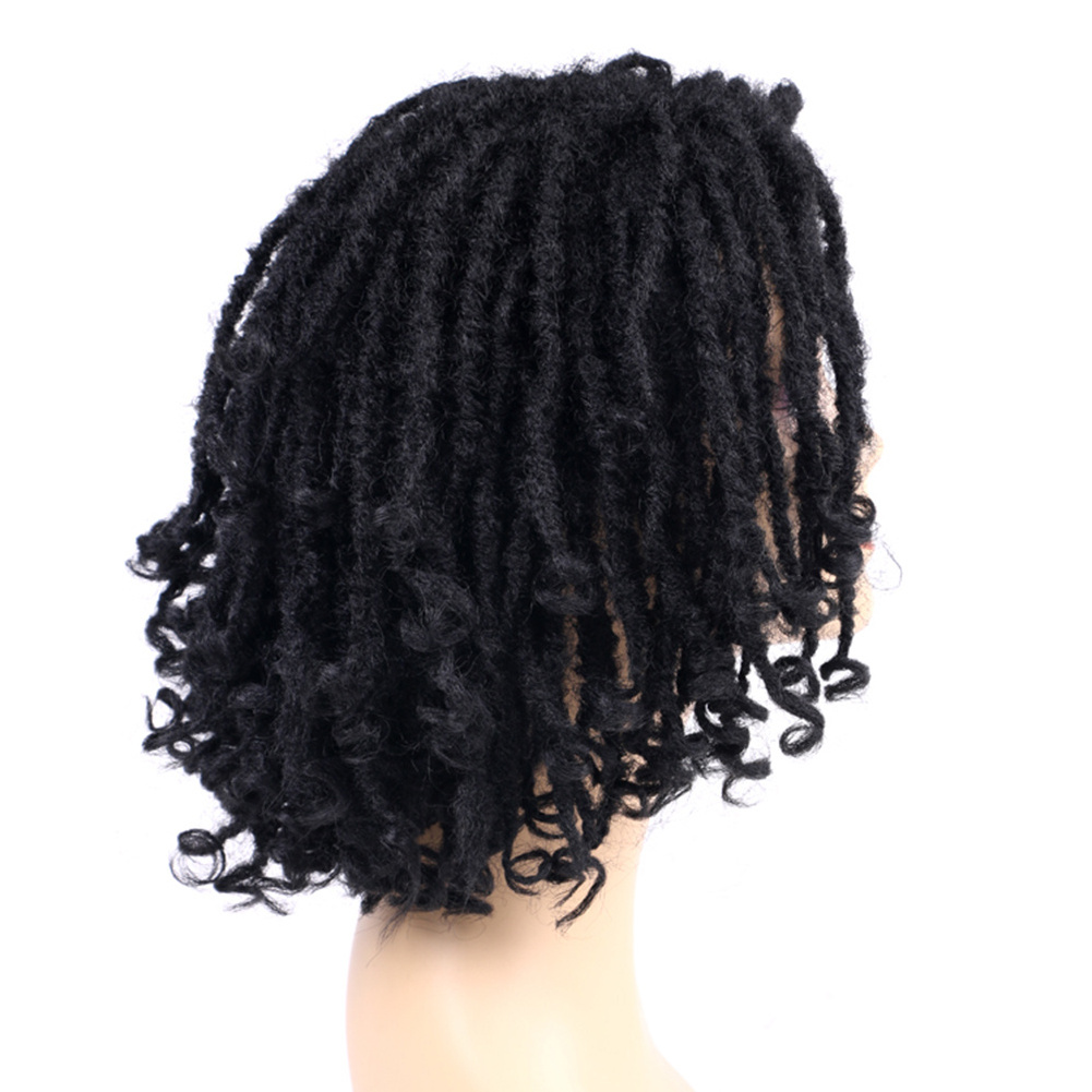 New Arrival 8 inch Dreadlocks Wig Black African Short Synthetic Crochet Braid Hair Wig