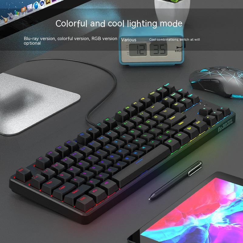 Ajazz AK873 87 Keys Anti-ghosting Hot-swappable Switches TKL Customizable Mechanical Wired Keyboard