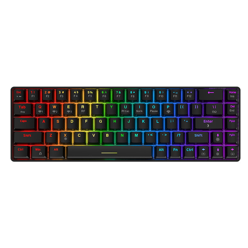 Ajazz K685T 68 Keys RGB Hot-Swapping Gaming 3 Mode BT 2.4G Wireless Mechanical Keyboard