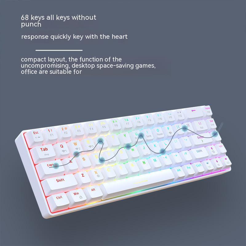 Ajazz K685T 68 Keys RGB Hot-Swapping Gaming 3 Mode BT 2.4G Wireless Mechanical Keyboard