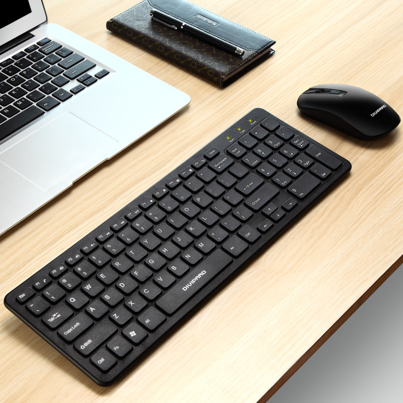 DIVPARD KM530 Chocolate Ultra Thin Business Office Notebook Wireless Keyboard and Mouse Set Keyboard and Mouse