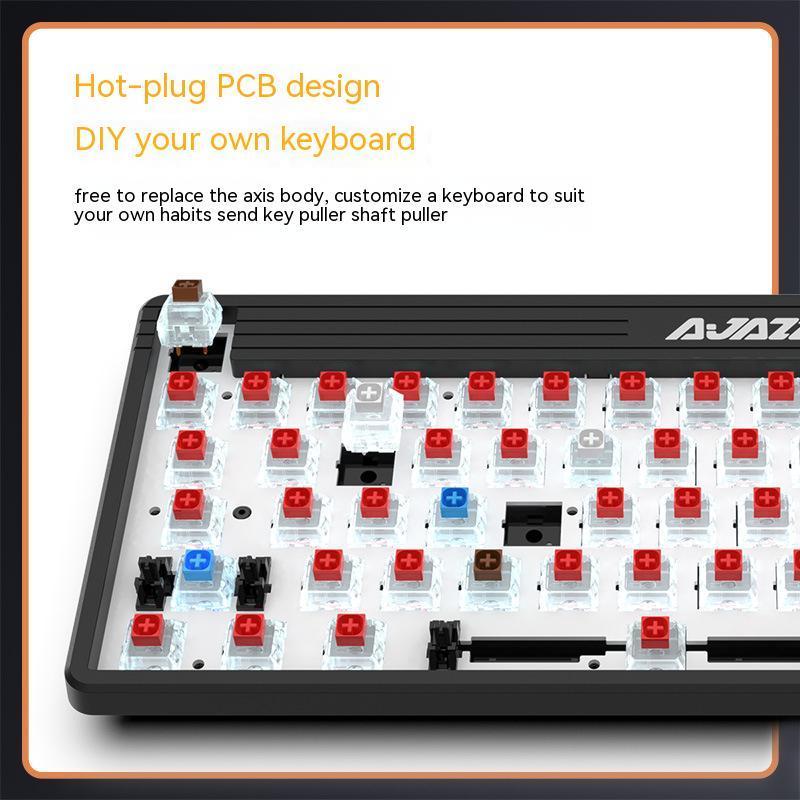 AJAZZ K690T hot-swappable keyboard DIY BT 2.4G wireless RGB backlit mechanical keyboard