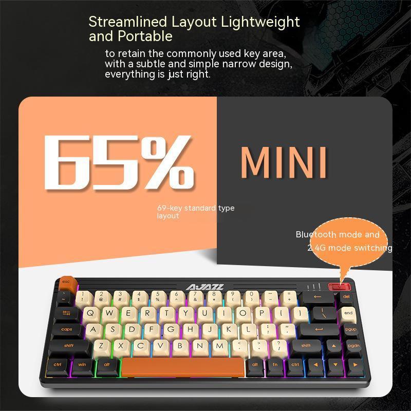 AJAZZ K690T hot-swappable keyboard DIY BT 2.4G wireless RGB backlit mechanical keyboard