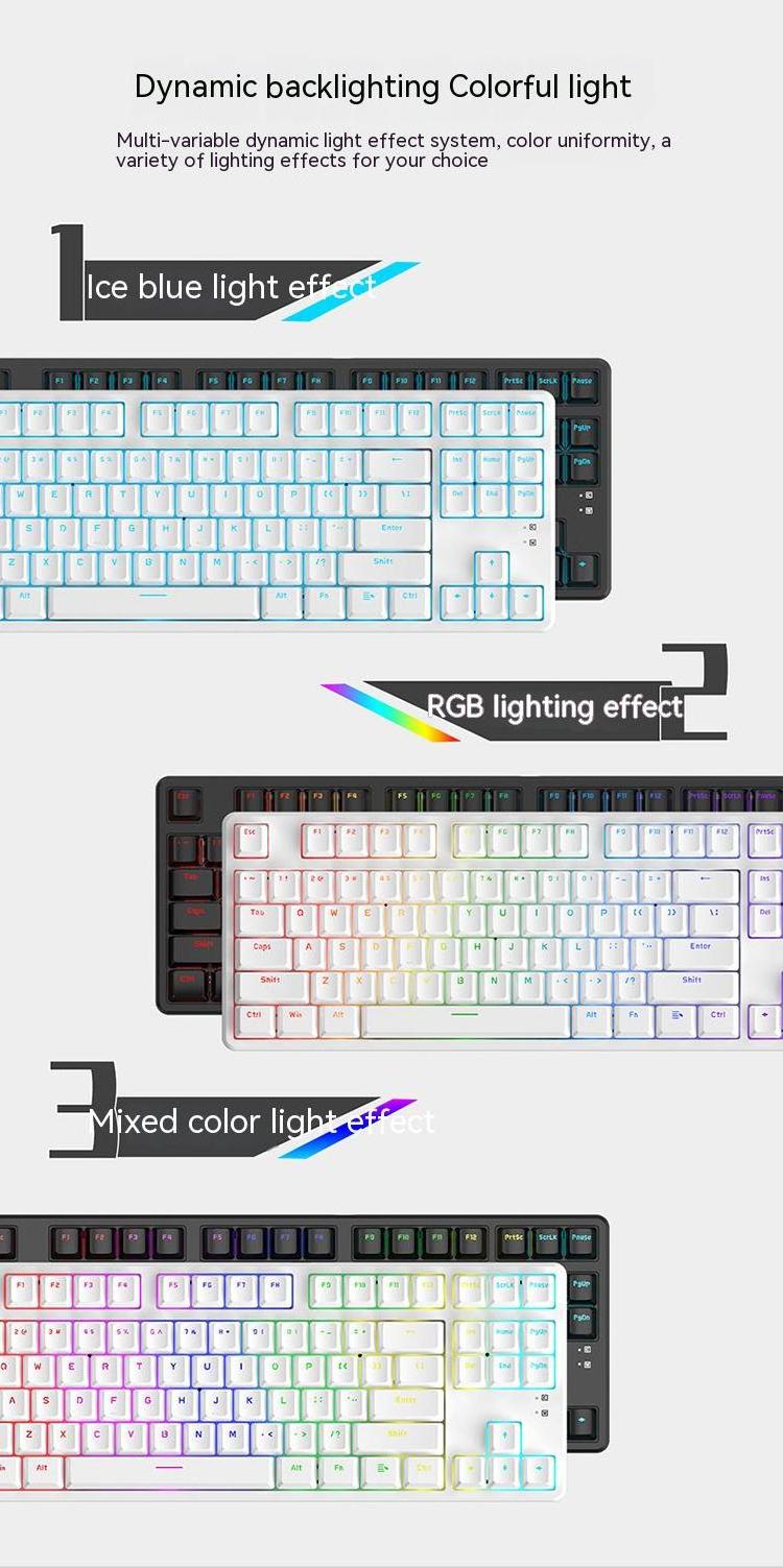 Ajazz AK873 87 Keys Anti-ghosting Hot-swappable Switches TKL Customizable Mechanical Wired Keyboard