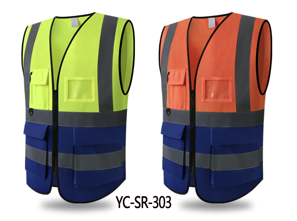 Custom logo reflective jacket orange cotton safety vest for women pink vestink high visibility vest