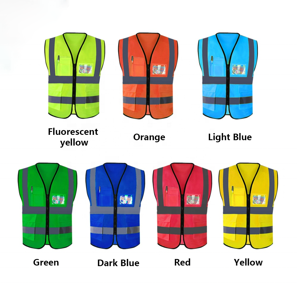 High quality Polyester reflective safety vests for hi vis winter jacket purple safety vest logo