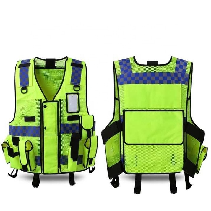 Customize logo  HIGH VISIBILITY tactical yellow orange blue green SECURITY WORK safty vest reflective safety vest