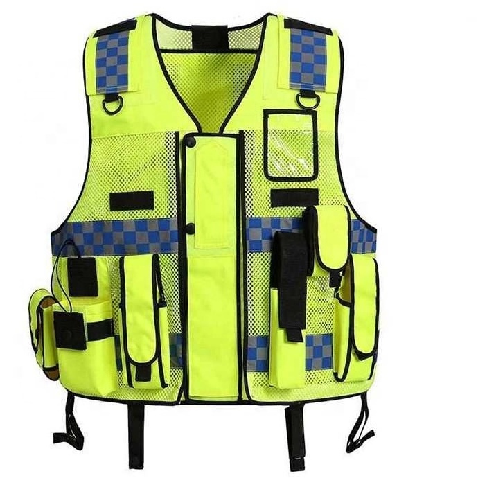 Customize logo  HIGH VISIBILITY tactical yellow orange blue green SECURITY WORK safty vest reflective safety vest