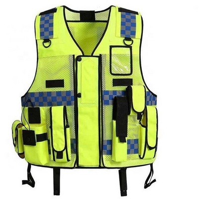 Customize logo  HIGH VISIBILITY tactical yellow orange blue green SECURITY WORK safty vest reflective safety vest