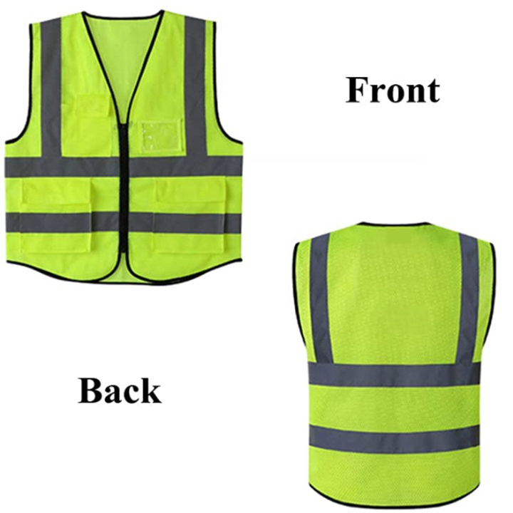 Hi visibility mesh multi-pocket reflective safety vest with pocket purple safety reflective jacket