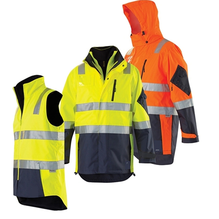 Customized logo high visibility reflective cotton safety workwear men working coveralls overall work suit work clothes