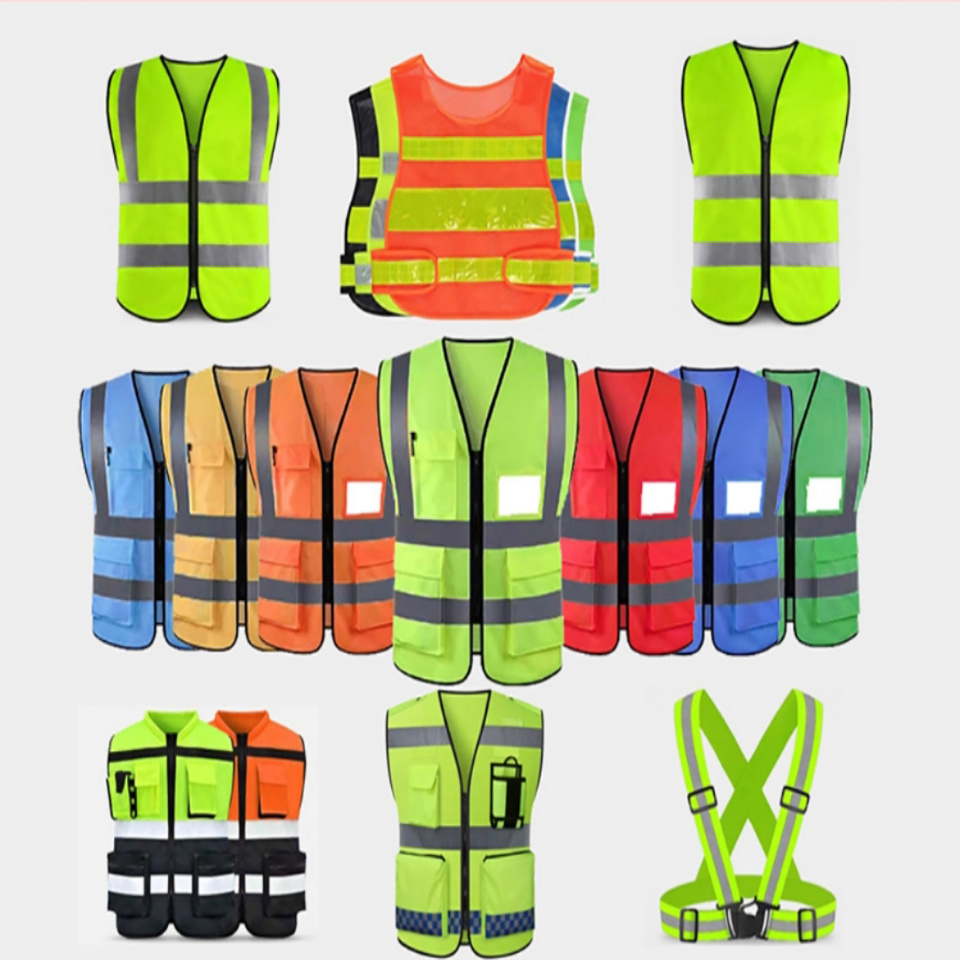 Chaleco de seguridad EN471 class 2 hi vis custom clothes safety reflective vest with reflective tape