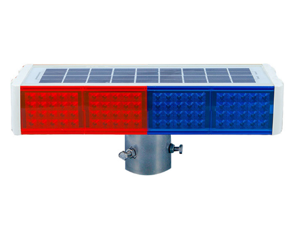 Four sides red and blue solar traffic signal  warning strobe light Four sides warning strobe lights LED Solar Warning Light