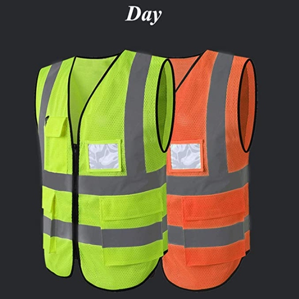 Hi visibility mesh multi-pocket reflective safety vest with pocket purple safety reflective jacket