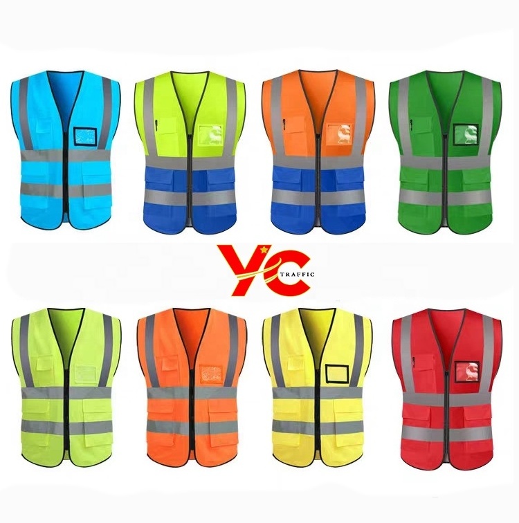 Factory Custom Security Jacket Construction High Visibility Work Reflector Clothing Signaling Safety Reflective Vests