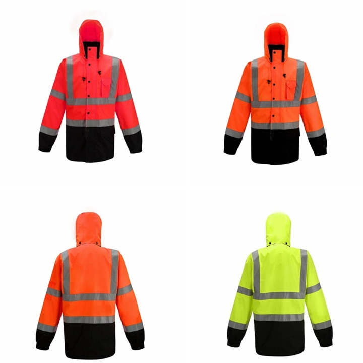 Customized logo high visibility reflective cotton safety workwear men working coveralls overall work suit work clothes