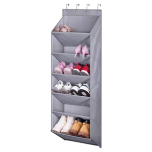 Multi-layer Oxford Fabric Door Storage Bag with Metal Hooks, Space Saving Shoe Organizer for Home, Premium Hanging Shoe Bag