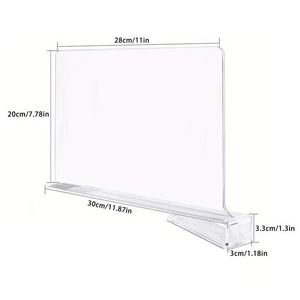 Rectangle Acrylic Shelf Dividers Standing Type Closet Organizer and Shelf Organizer, Clear Shelf Closet Dividers