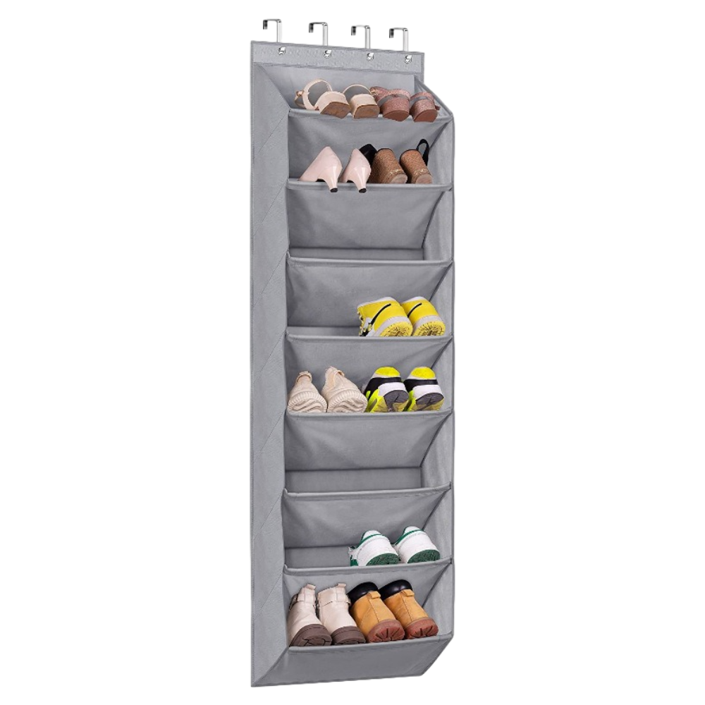 Multi-layer Oxford Fabric Door Storage Bag with Metal Hooks, Space Saving Shoe Organizer for Home, Premium Hanging Shoe Bag