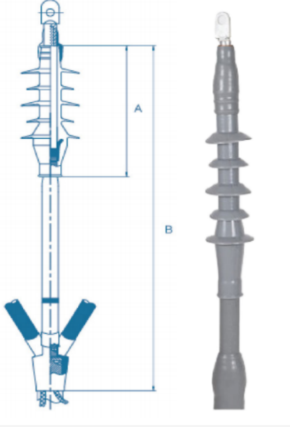 35KV Three Core Terminaciones contractiles en frio para interior exterior Cold Shrink Silicone Rubber Termination Kits Col