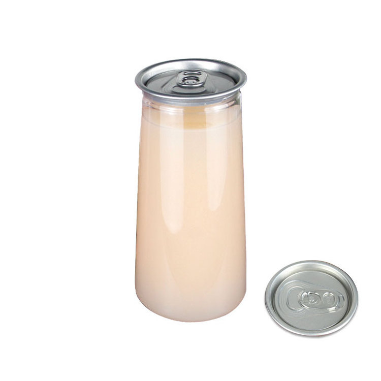 Plastic PET Can Easy Open Transparent Custom Cup for Cold Drink Soda Soft Carbonated Beverage Bottle